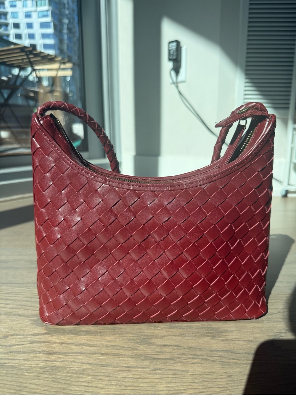 Bembien Handwoven Shoulder Bag in Deep Red